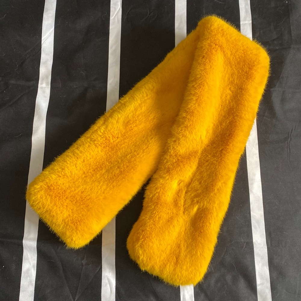 A new day yellow fur scarf